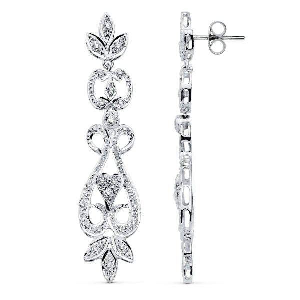18K PENDIENTES ORO BLANCO CIRCONITAS...