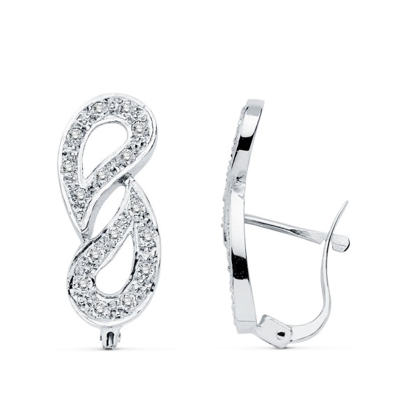 18K PENDIENTES CIRCONITAS ORO BLANCO...