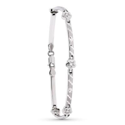 18K PULSERA ORO BLANCO MATE...