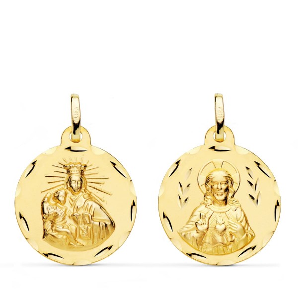 18K ESCAPULARIO CORAZON DE JESUS Y...