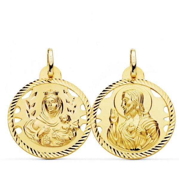 18K ESCAPULARIO HELICE CALADO VIRGEN...