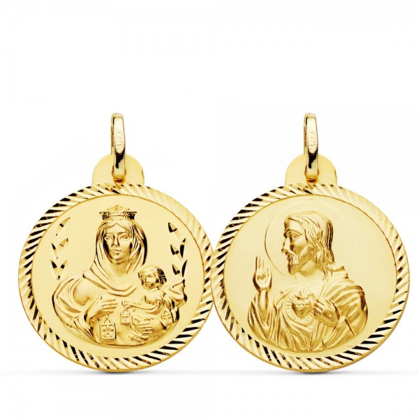 18K ESCAPULARIO HELICE VIRGEN CARMEN...