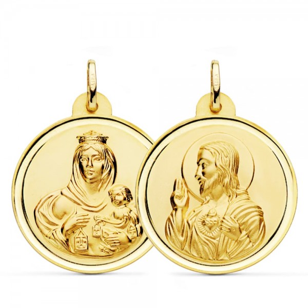 18K ESCAPULARIO BISEL VIRGEN CARMEN Y...