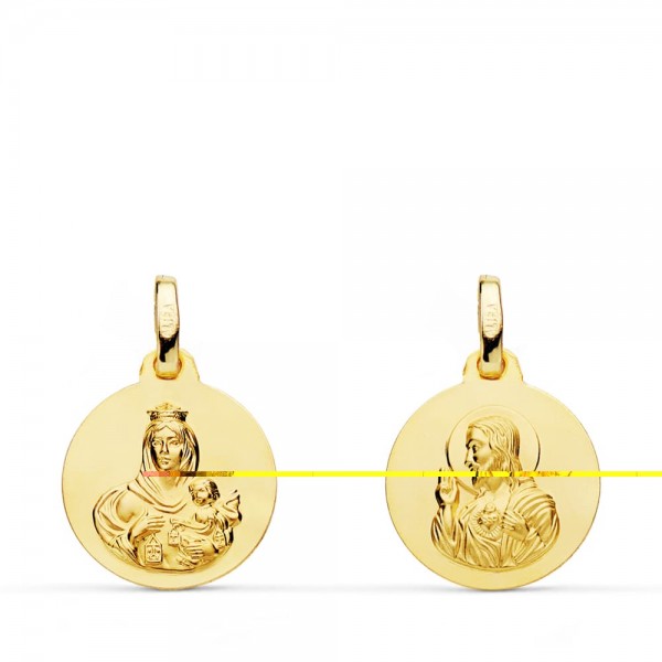 18K ESCAPULARIO LISO VIRGEN DEL...