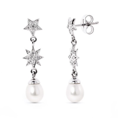 18K PENDIENTES ORO BLANCO...