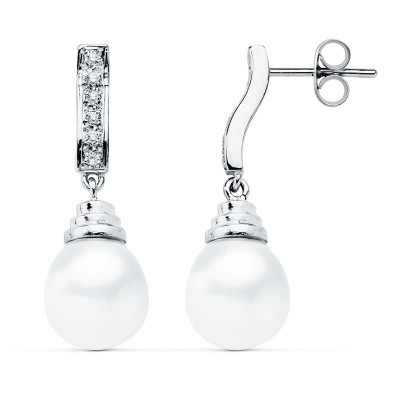 18K PENDIENTES ORO BLANCO...