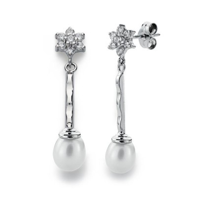 18K PENDIENTES ORO BLANCO...