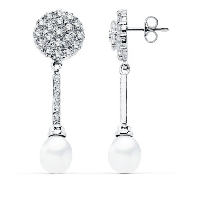 18K PENDIENTES ORO BLANCO...