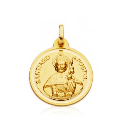 Medalla San Judas Tadeo Oro 18K 22mm Bisel