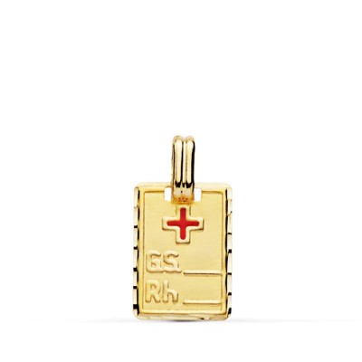 18K PLACA GRUPO SANGUINEO +...