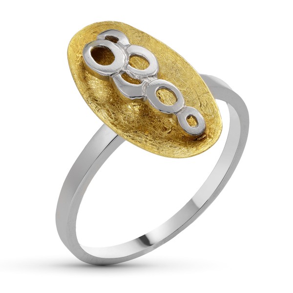 18K SORTIJA ORO BICOLOR OVAL LANZADERA