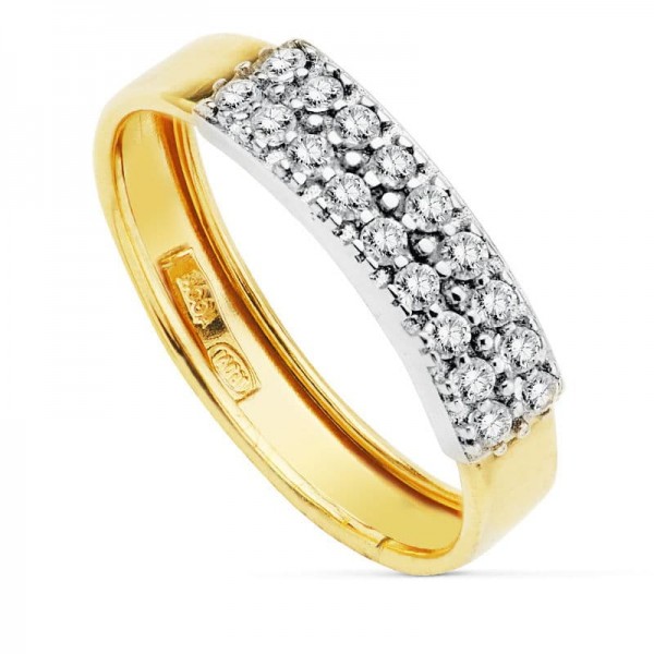 18K SORTIJA BICOLOR DOBLE FILA...