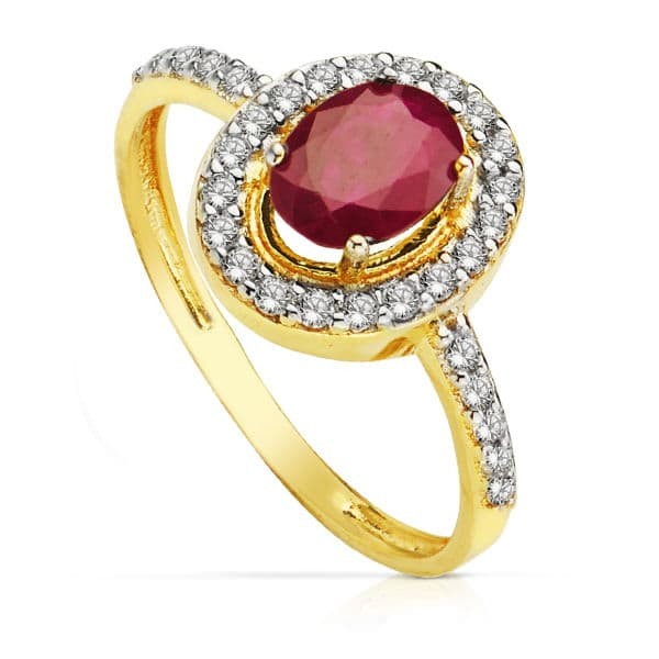 18K SORTIJA BICOLOR RUBI 7X5...