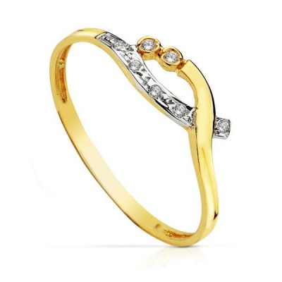 18K SORTIJA ORO BICOLOR...