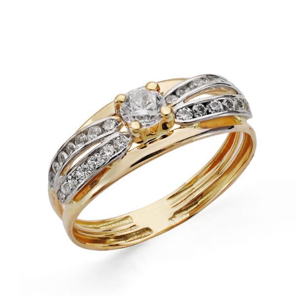 18K SORTIJA BICOLOR CIRCONITAS