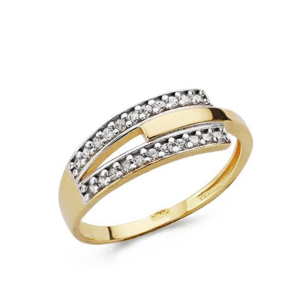 18K SORTIJA BICOLOR CIRCONITAS