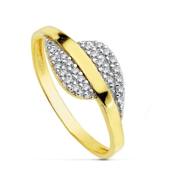 18K SORTIJA BICOLOR CIRCONITAS CUERPO...