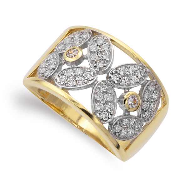 18K SORTIJA ORO BICOLOR MACIZA...