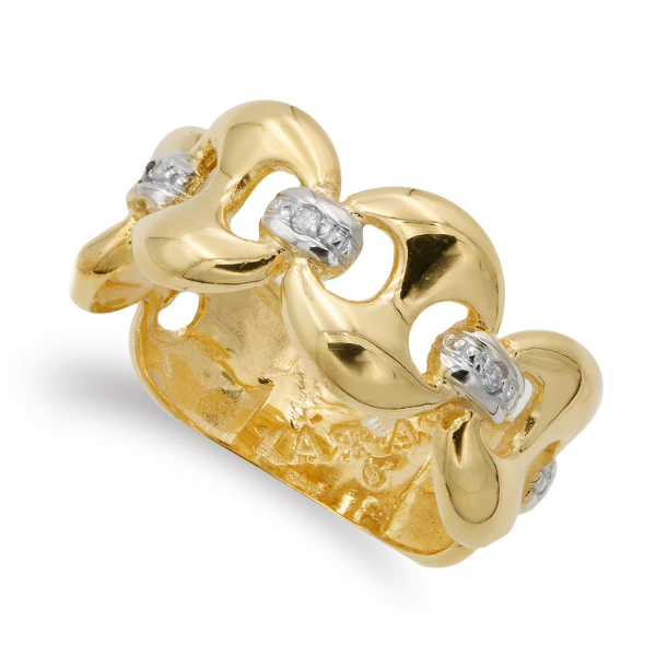 18K SORTIJA ORO BICOLOR MACIZA CON...