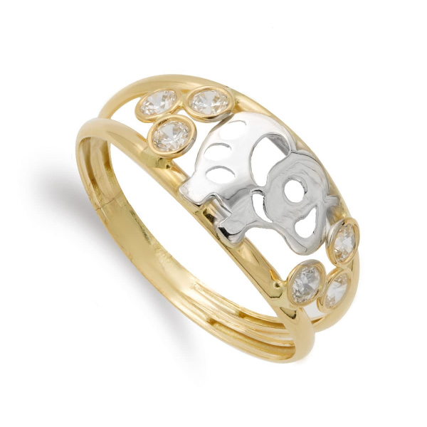 18K SORTIJA ORO BICOLOR DOS HILOS CON...