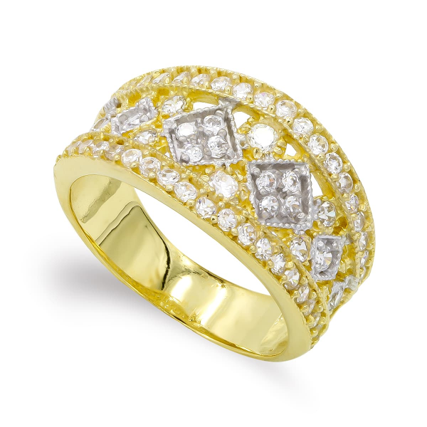 18K SORTIJA ORO BICOLOR Y CIRCONITAS...