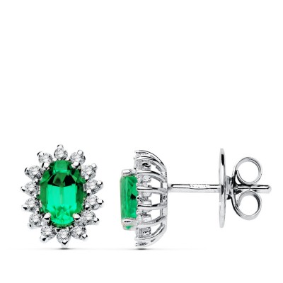 18K PENDIENTES ORO BLANCO...