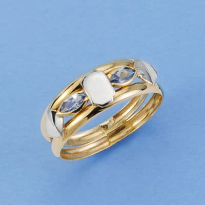 18K SORTIJA 2 HILOS ORO...