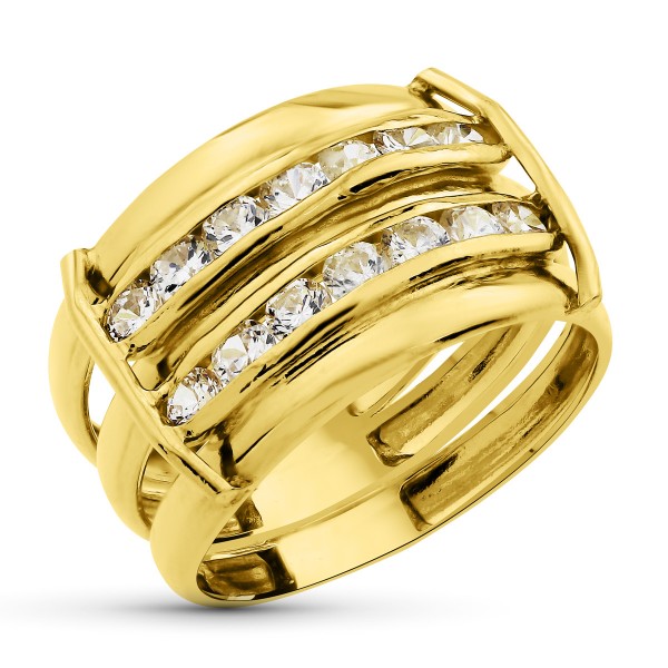 18K SORTIJA ORO AMARILLO BANDAS LISAS...