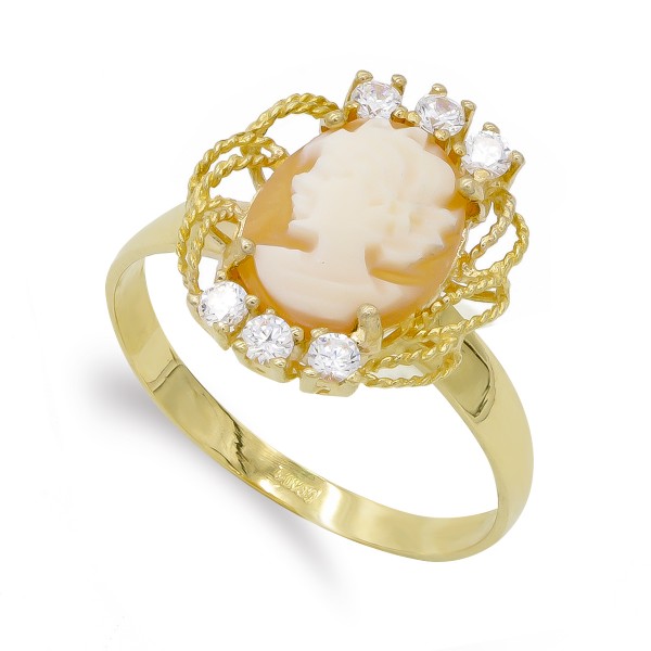 18K SORTIJA ORO AMARILLO CAMAFEO CON...