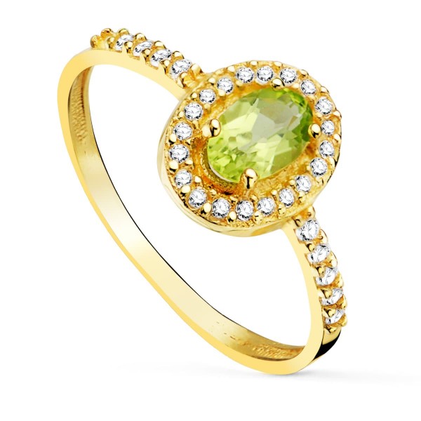 18K SORTIJA ORO AMARILLO CON OLIVINA...