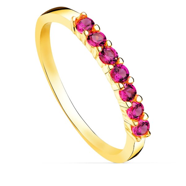 18K SORTIJA ORO AMARILLO 7 CIRCONITAS...