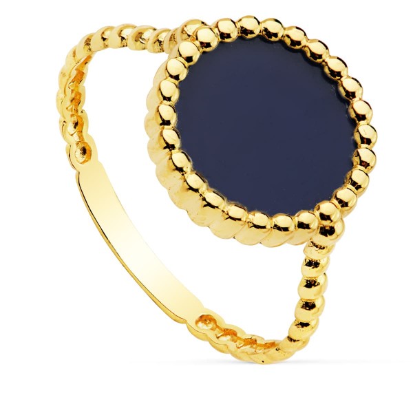 18K SORTIJA GALLONES LAPIZLAZULI 10 MM