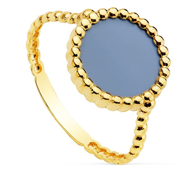 18K SORTIJA GALLONES AGATA 10 MM