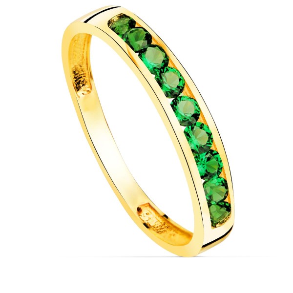 18K SORTIJA ORO AMARILLO 9 CIRCONITAS...