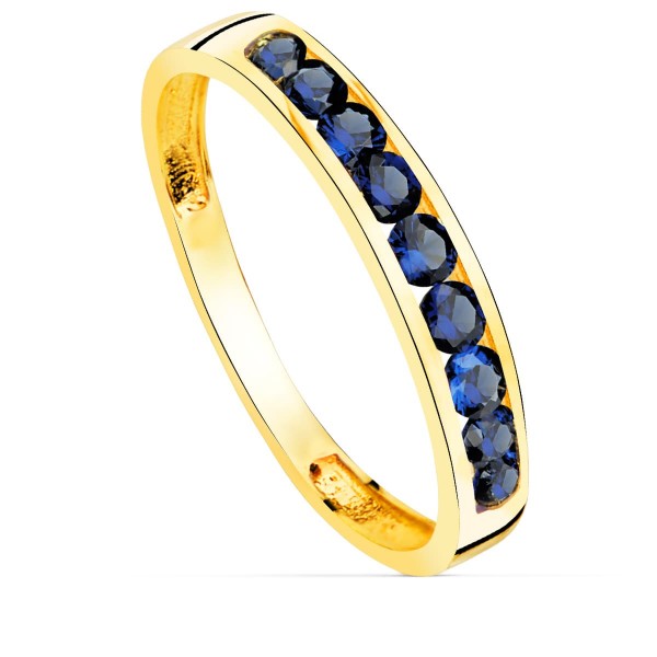 18K SORTIJA ORO AMARILLO 9 CIRCONITAS...