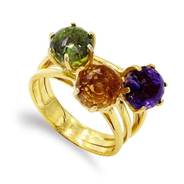 18K SORTIJA ORO AMARILLO HILOS Y...