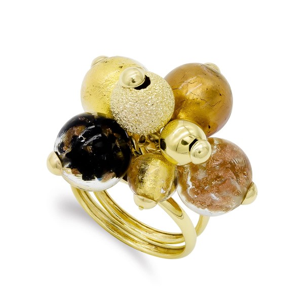 18K SORTIJA ORO AMARILLO BOLAS...