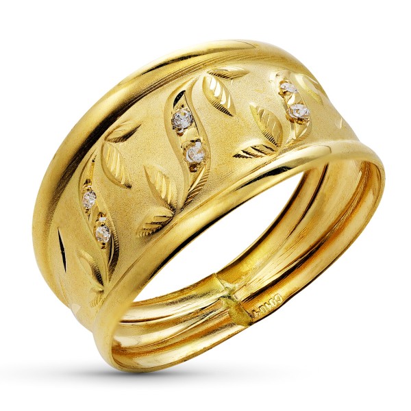 18K SORTIJA ORO AMARILLO CON CIRCONITAS