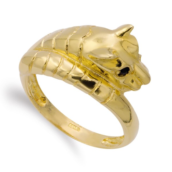 18K SORTIJA ORO AMARILLO CABEZA PUMA...