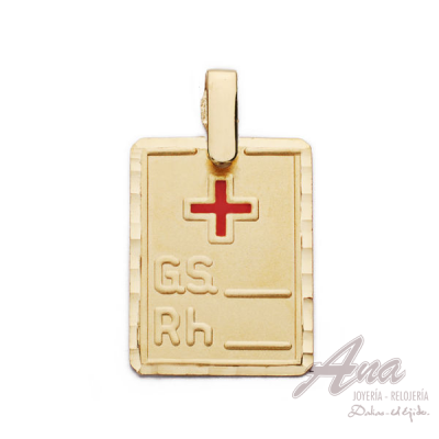 9K COLGANTE PLACA ORO...