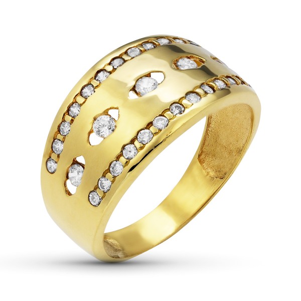 18K SORTIJA ORO AMARILLO CON CIRCONITAS