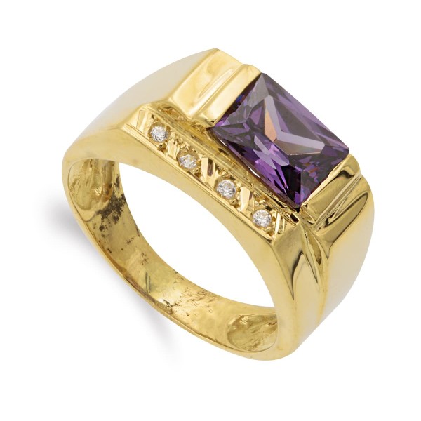 18K SORTIJA ORO AMARILLO AMATISTA 8X6...