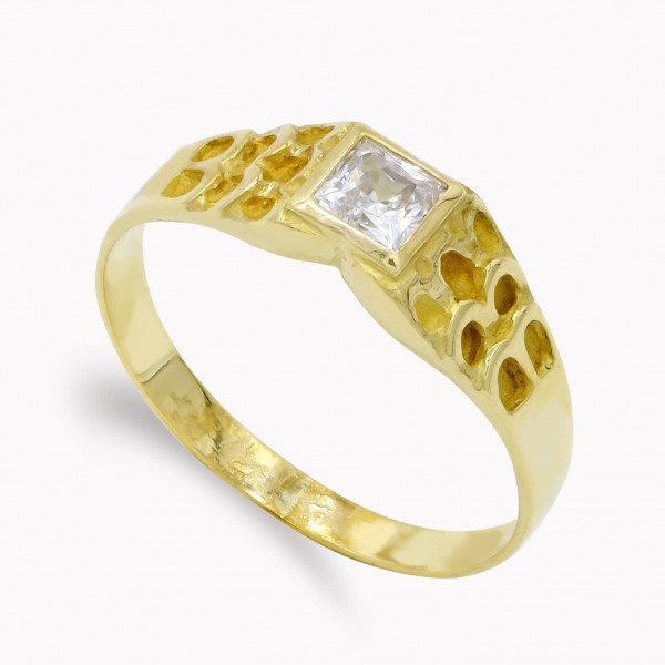 18K SORTIJA ORO AMARILLO SOLITARIO...