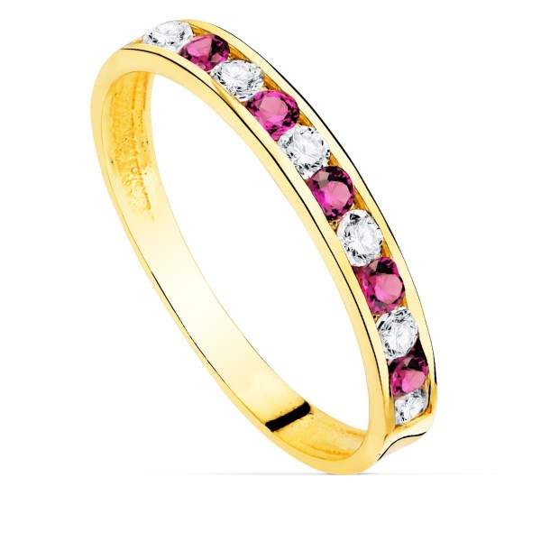 18K SORTIJA ORO AMARILLO CIRCONITAS...