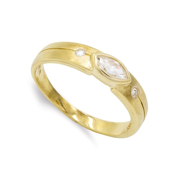 18K SORTIJA ORO AMARILLO MATE Y...