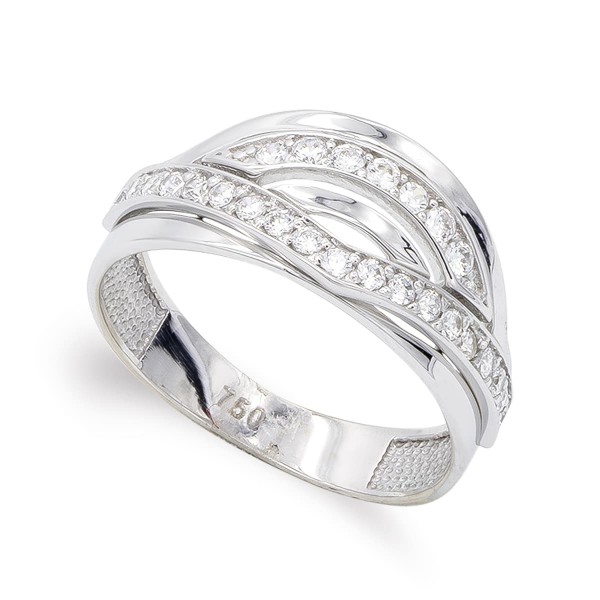 18K SORTIJA ORO BLANCO Y CIRCONITAS