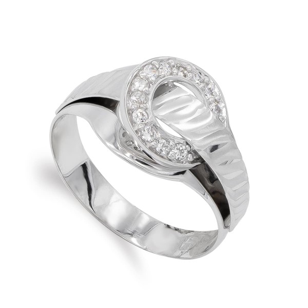 18K SORTIJA ORO BLANCO Y CIRCONITAS