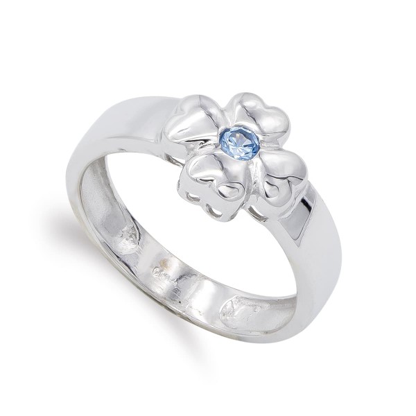 18K SORTIJA ORO BLANCO PIEDRA COLOR...