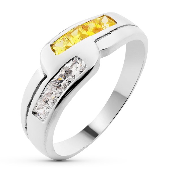 18K SORTIJA ORO BLANCO PIEDRA COLOR Y...