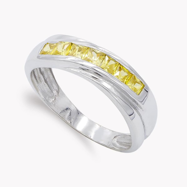 18K SORTIJA ORO BLANCO Y PIEDRAS